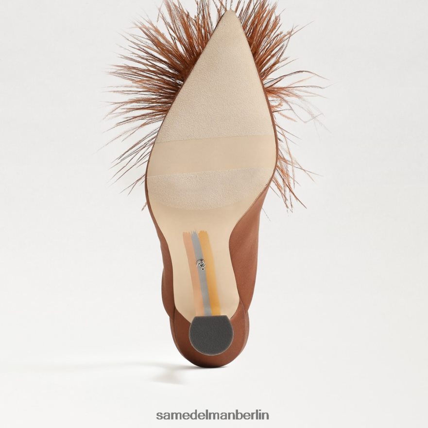 Sam Edelman Anthony-Feder-Mule-Pumpe Frauen Kakaobrauner Satin Schuhwerk 2P8JNV726 - Image 6