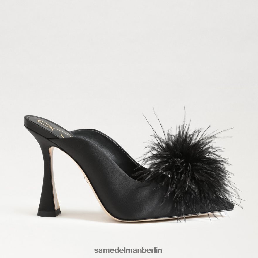 Sam Edelman Anthony-Feder-Mule-Pumpe Frauen schwarzer Satin Schuhwerk 2P8JNV725 - Image 2