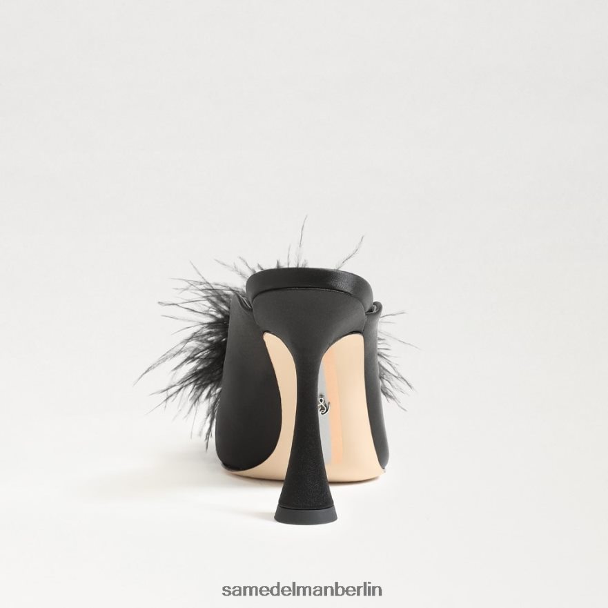 Sam Edelman Anthony-Feder-Mule-Pumpe Frauen schwarzer Satin Schuhwerk 2P8JNV725 - Image 5