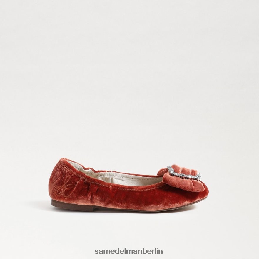 Sam Edelman Ballerinas von Farah Kinder Canyon-Orange-Samt Schuhwerk 2P8JNV1058 - Image 2