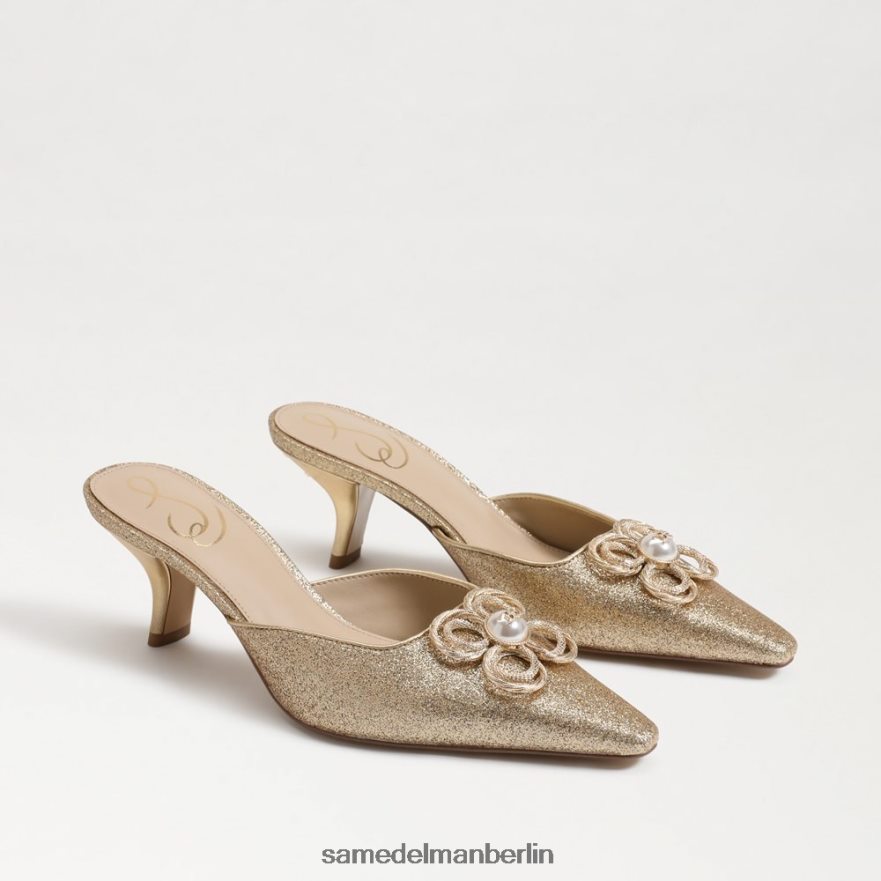 Sam Edelman Brit Tour Kitten Heel Frauen Bernstein Gold Schuhwerk 2P8JNV589 - Image 1