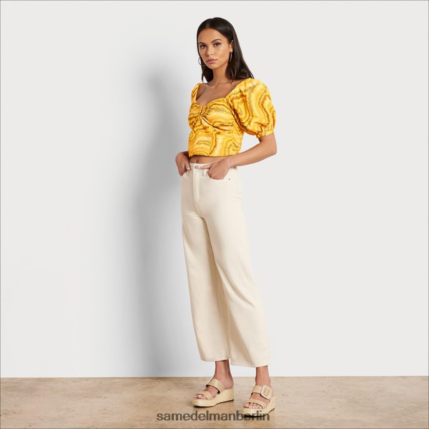 Sam Edelman Codie-Hose mit hohem Bund und weitem Bein Frauen natürlich Bekleidung 2P8JNV1203 - Image 3