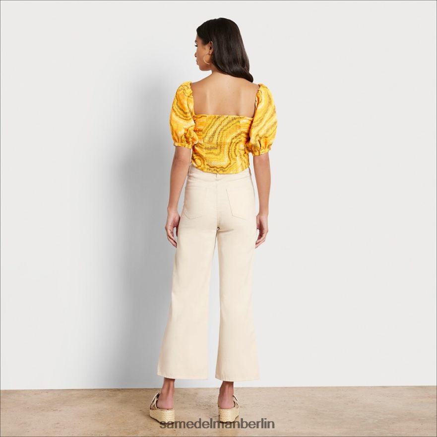 Sam Edelman Codie-Hose mit hohem Bund und weitem Bein Frauen natürlich Bekleidung 2P8JNV1203 - Image 4