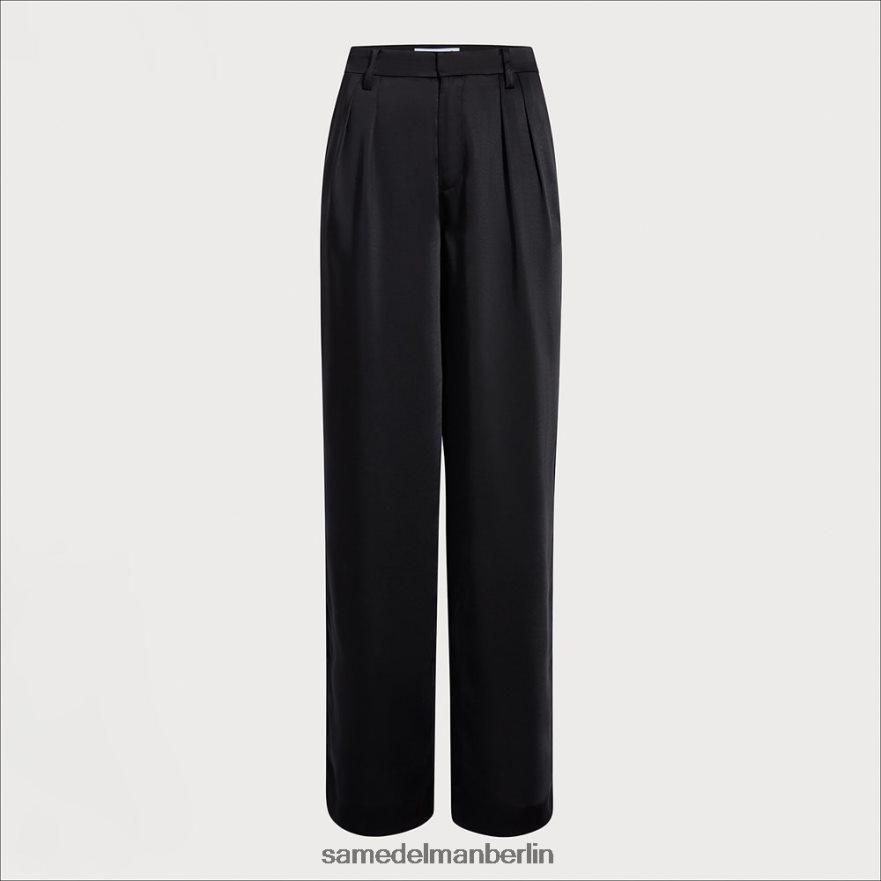Sam Edelman Codie-Hose mit hohem Bund und weitem Bein Frauen schwarzer Satin Bekleidung 2P8JNV1235 - Image 5