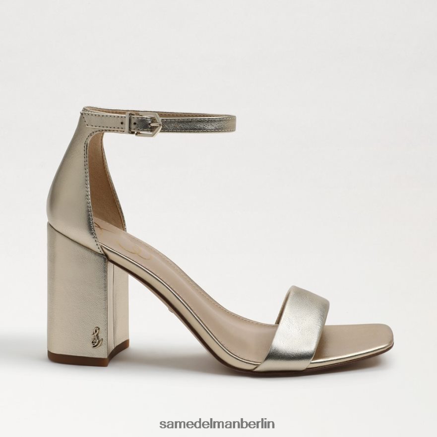 Sam Edelman Daniella Sandale mit Blockabsatz Frauen Goldmetallic-Leder Schuhwerk 2P8JNV304 - Image 2