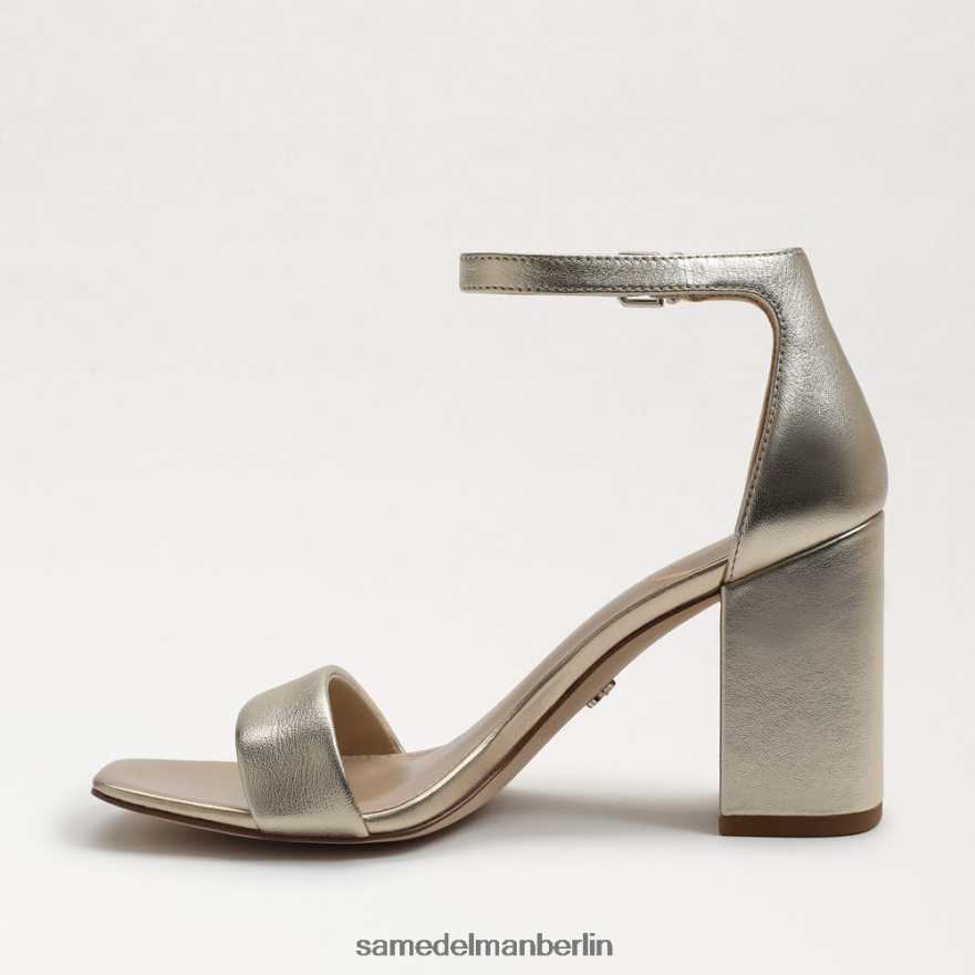 Sam Edelman Daniella Sandale mit Blockabsatz Frauen Goldmetallic-Leder Schuhwerk 2P8JNV304 - Image 4