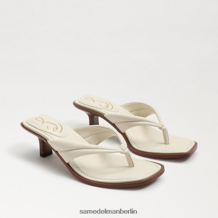 Sam Edelman Daphney Zehenstegsandale Frauen modernes elfenbeinfarbenes Leder Schuhwerk 2P8JNV709 - Image 1