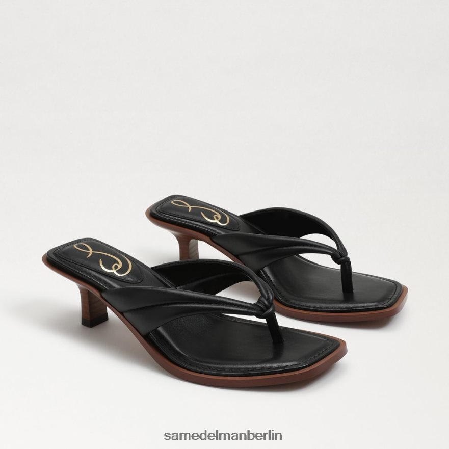 sam_edelman_daphney_zehenstegsandale_frauen_schwarzes_leder_schuhwerk_2p8jnv708.jpg Sam Edelman Daphney Zehenstegsandale Frauen schwarzes Leder Schuhwerk 2P8JNV708 - Image 1