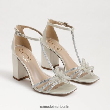 Sam Edelman Donnie-Sandale mit Blockabsatz Frauen Perlmuttfarbener Satin Schuhwerk 2P8JNV690