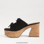 Sam Edelman Dova Plateau-Keilabsatz Frauen schwarzes Leinen Schuhwerk 2P8JNV348 - Image 4