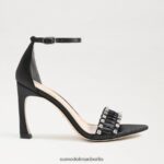 Sam Edelman Evelynn Riemchenabsatz Frauen schwarzer Satin Schuhwerk 2P8JNV609 - Image 2