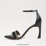 Sam Edelman Evelynn Riemchenabsatz Frauen schwarzer Satin Schuhwerk 2P8JNV609 - Image 4