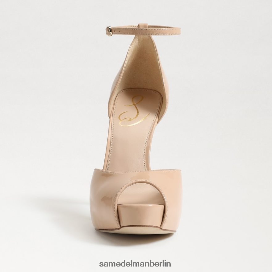 Sam Edelman Florencia Peeptoe-Plateau-Absatz Frauen Beige-Rouge-Lack Schuhwerk 2P8JNV768 - Image 3