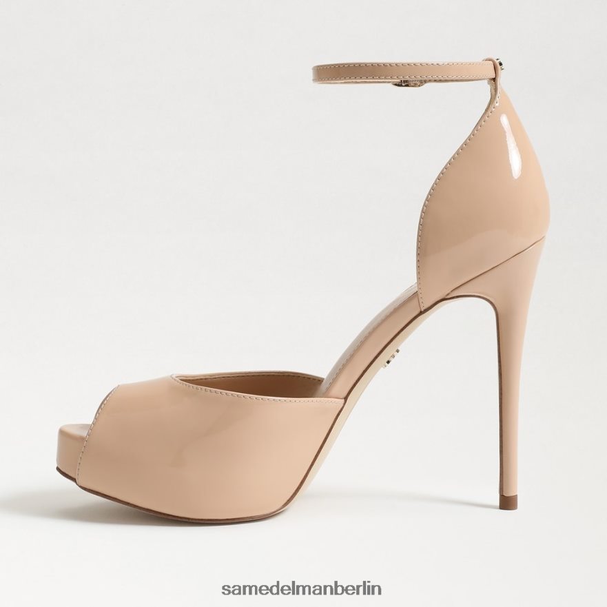 Sam Edelman Florencia Peeptoe-Plateau-Absatz Frauen Beige-Rouge-Lack Schuhwerk 2P8JNV768 - Image 4