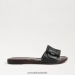 Sam Edelman Gaige Slide-Sandale Frauen schwarzes Leder Schuhwerk 2P8JNV26 - Image 2