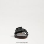 Sam Edelman Gaige Slide-Sandale Frauen schwarzes Leder Schuhwerk 2P8JNV26 - Image 3