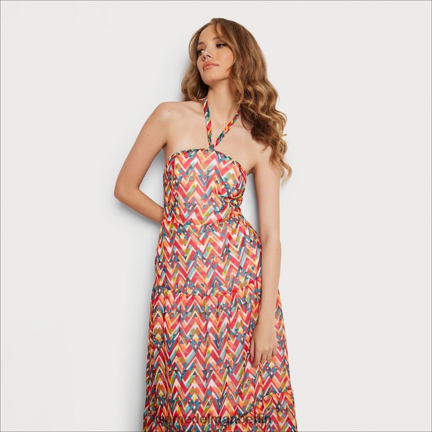 Sam Edelman Geometrisch bedrucktes Maxikleid Frauen Koralle multi Bekleidung 2P8JNV1165 - Image 3