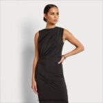 Sam Edelman gerafftes Midikleid Frauen Schwarz Bekleidung 2P8JNV1076 - Image 2