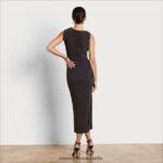 Sam Edelman gerafftes Midikleid Frauen Schwarz Bekleidung 2P8JNV1080 - Image 4
