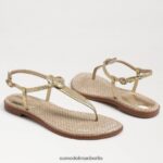 Sam Edelman Gigi Signet Zehenstegsandale Frauen Gold Schuhwerk 2P8JNV560 - Image 7