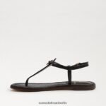 Sam Edelman Gigi Signet Zehenstegsandale Frauen schwarzes Leder Schuhwerk 2P8JNV557 - Image 4