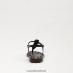 Sam Edelman Gigi Signet Zehenstegsandale Frauen schwarzes Leder Schuhwerk 2P8JNV557 - Image 5