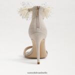 Sam Edelman Gillie-Perlen-Knöchelriemenabsatz Frauen Sand Schuhwerk 2P8JNV604 - Image 5