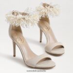 Sam Edelman Gillie-Perlen-Knöchelriemenabsatz Frauen Sand Schuhwerk 2P8JNV604 - Image 7