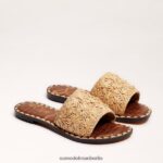 Sam Edelman Giovanna Raffiabast-Slide-Sandale Frauen Buchenholz Schuhwerk 2P8JNV69