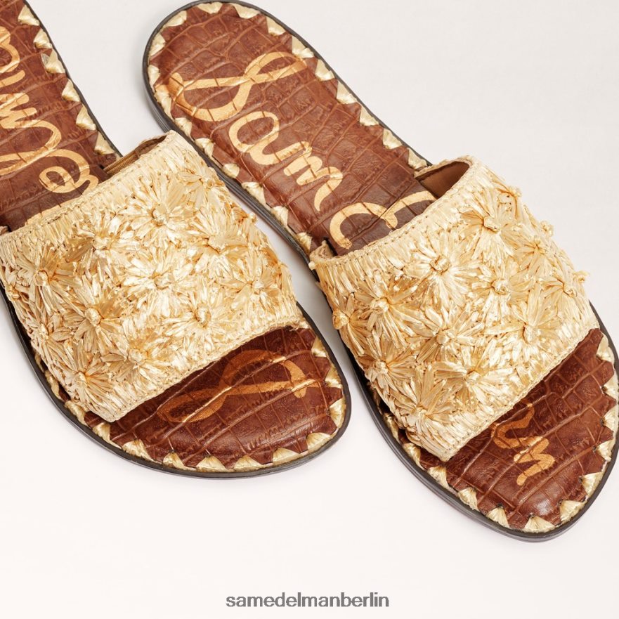 Sam Edelman Giovanna Raffiabast-Slide-Sandale Frauen Gold Blatt Schuhwerk 2P8JNV71 - Image 7