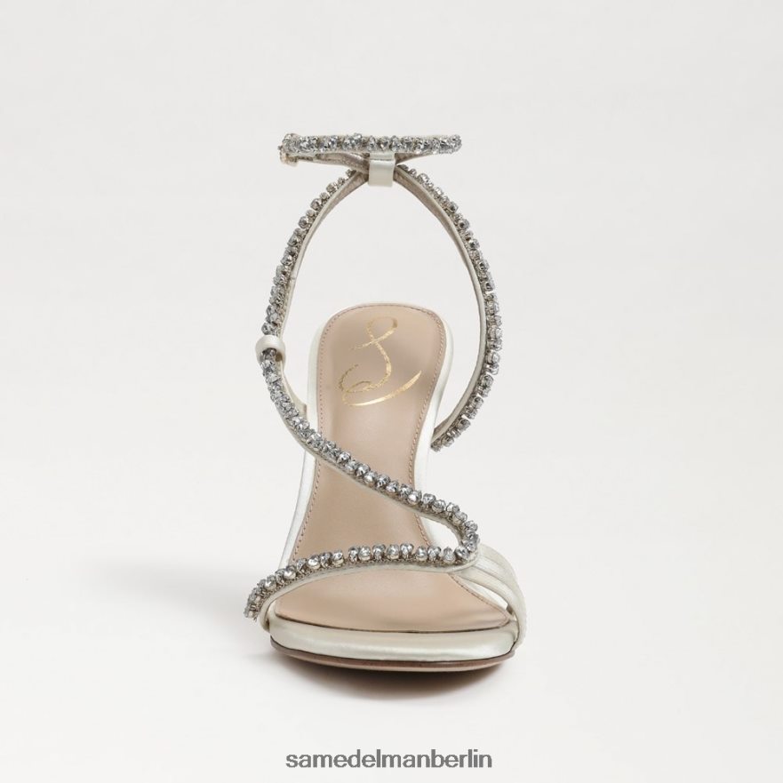 Sam Edelman Granger-Knöchelriemenabsatz Frauen Perlmuttfarbener Satin Schuhwerk 2P8JNV696 - Image 3