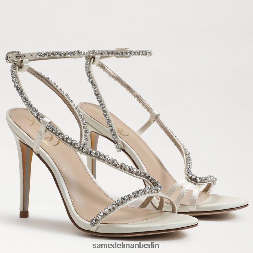Sam Edelman Granger-Knöchelriemenabsatz Frauen Perlmuttfarbener Satin Schuhwerk 2P8JNV696 - Image 7