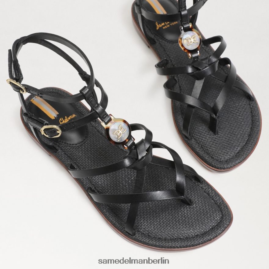 Sam Edelman Gwen Gladiator-Sandale Frauen schwarzes Leder Schuhwerk 2P8JNV248 - Image 7