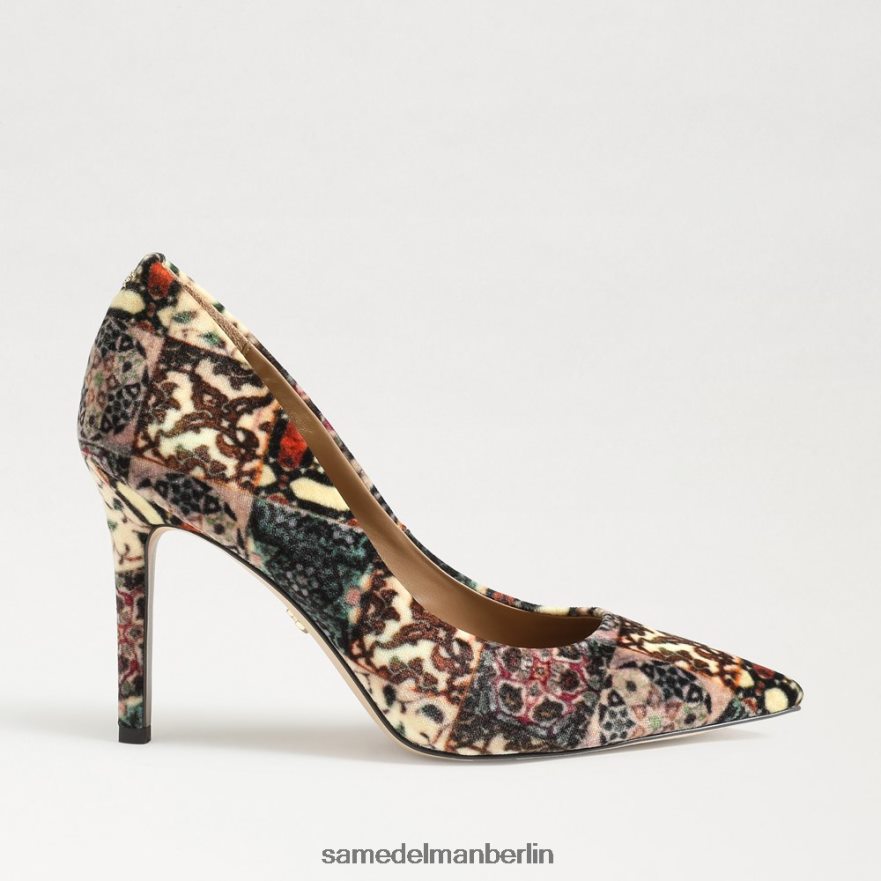 Sam Edelman Haselnussbrauner spitzer Zehenabsatz Frauen Elfenbein-Multi-Samt Schuhwerk 2P8JNV135 - Image 2