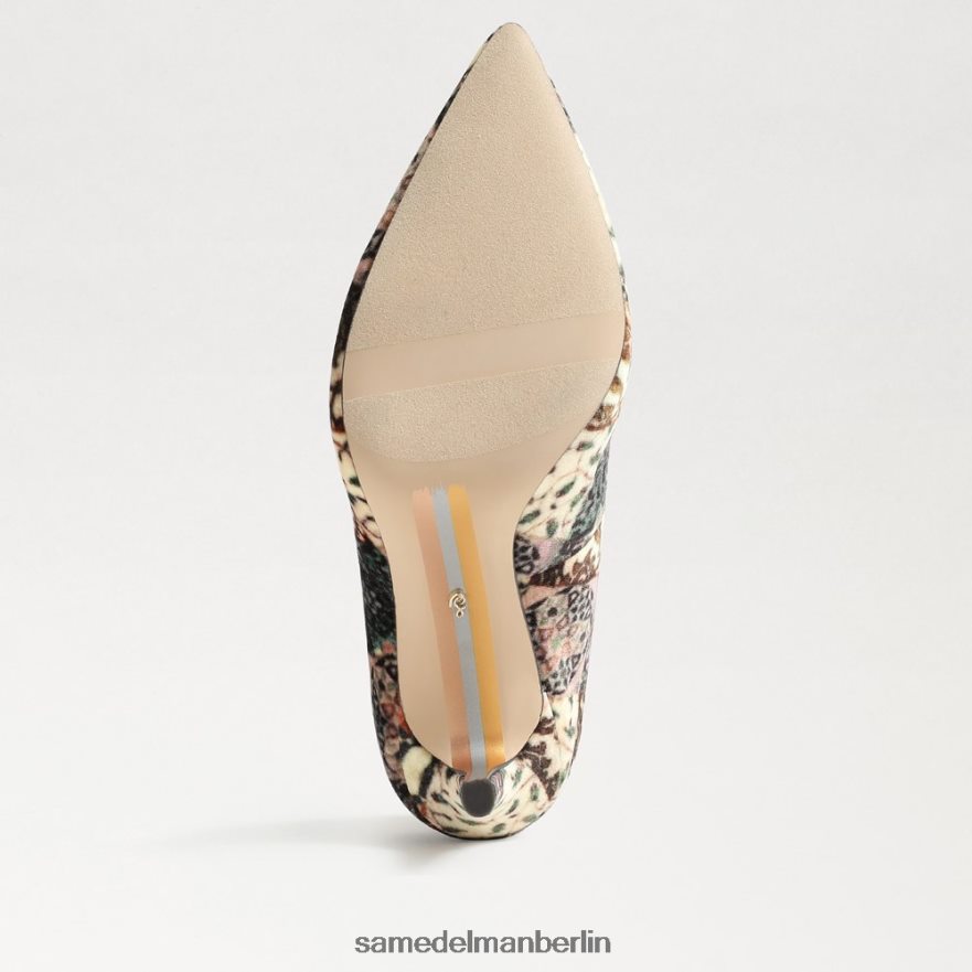 Sam Edelman Haselnussbrauner spitzer Zehenabsatz Frauen Elfenbein-Multi-Samt Schuhwerk 2P8JNV135 - Image 5