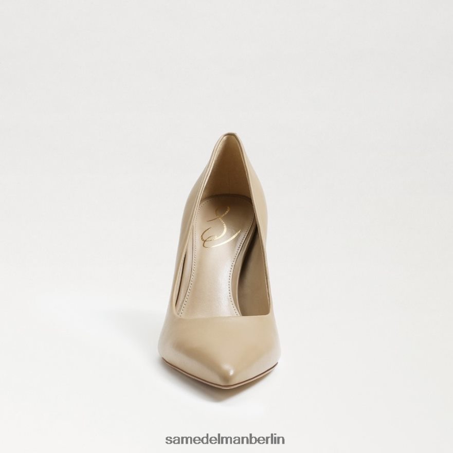 Sam Edelman Haselnussbrauner spitzer Zehenabsatz Frauen weiches beiges Leder Schuhwerk 2P8JNV150 - Image 3