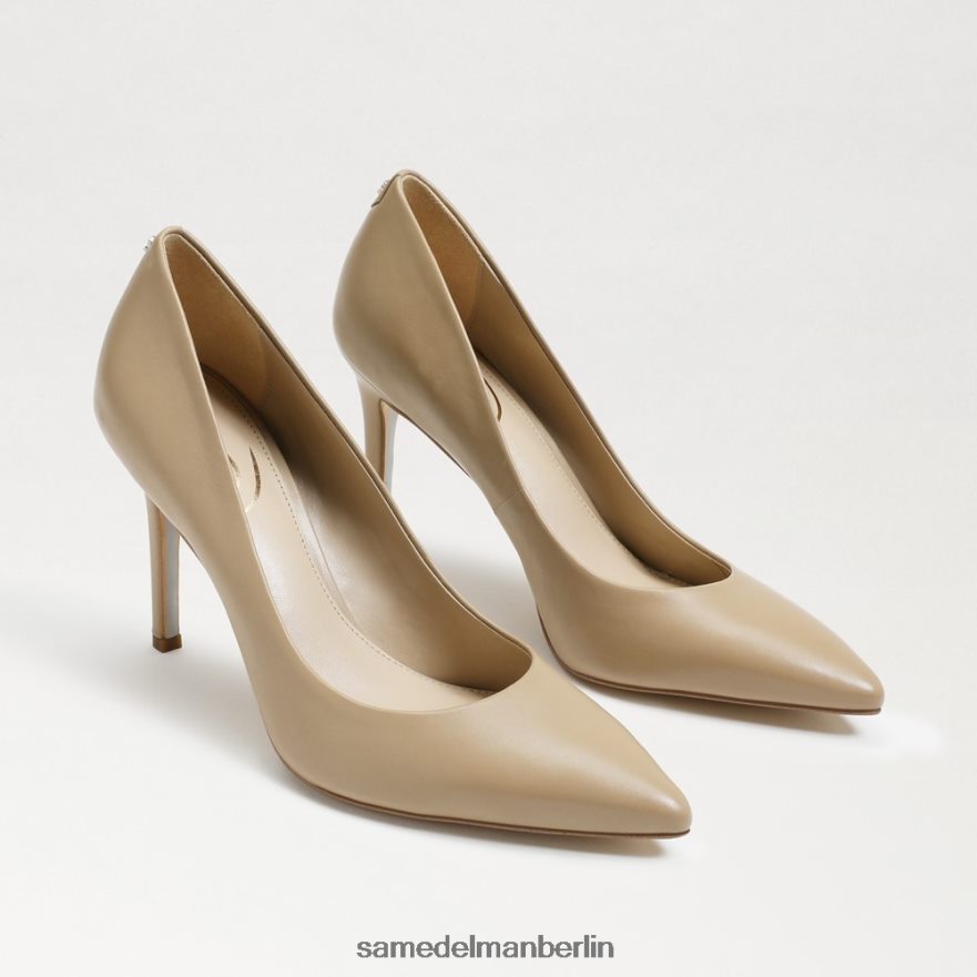 Sam Edelman Haselnussbrauner spitzer Zehenabsatz Frauen weiches beiges Leder Schuhwerk 2P8JNV150 - Image 1
