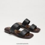 Sam Edelman Haydee Slide-Sandale Frauen schwarzes Leder Schuhwerk 2P8JNV572