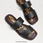 Sam Edelman Haydee Slide-Sandale Frauen schwarzes Leder Schuhwerk 2P8JNV572 - Image 7