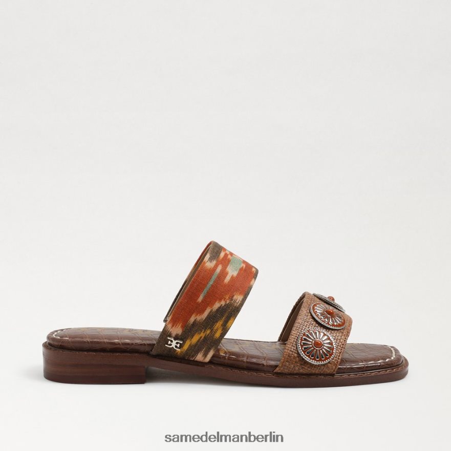 Sam Edelman Hera Slide-Sandale Frauen Sonnenuntergangsorange/Cuoio Schuhwerk 2P8JNV742 - Image 2