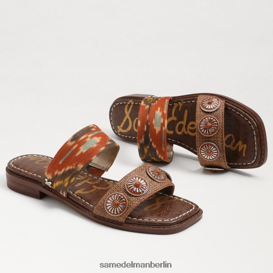 Sam Edelman Hera Slide-Sandale Frauen Sonnenuntergangsorange/Cuoio Schuhwerk 2P8JNV742 - Image 7