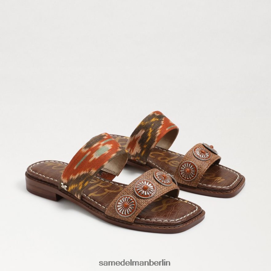 Sam Edelman Hera Slide-Sandale Frauen Sonnenuntergangsorange/Cuoio Schuhwerk 2P8JNV742 - Image 1