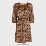 Sam Edelman Hochgeschlossenes, langärmliges Minikleid Frauen Leopard Bekleidung 2P8JNV1112 - Image 4