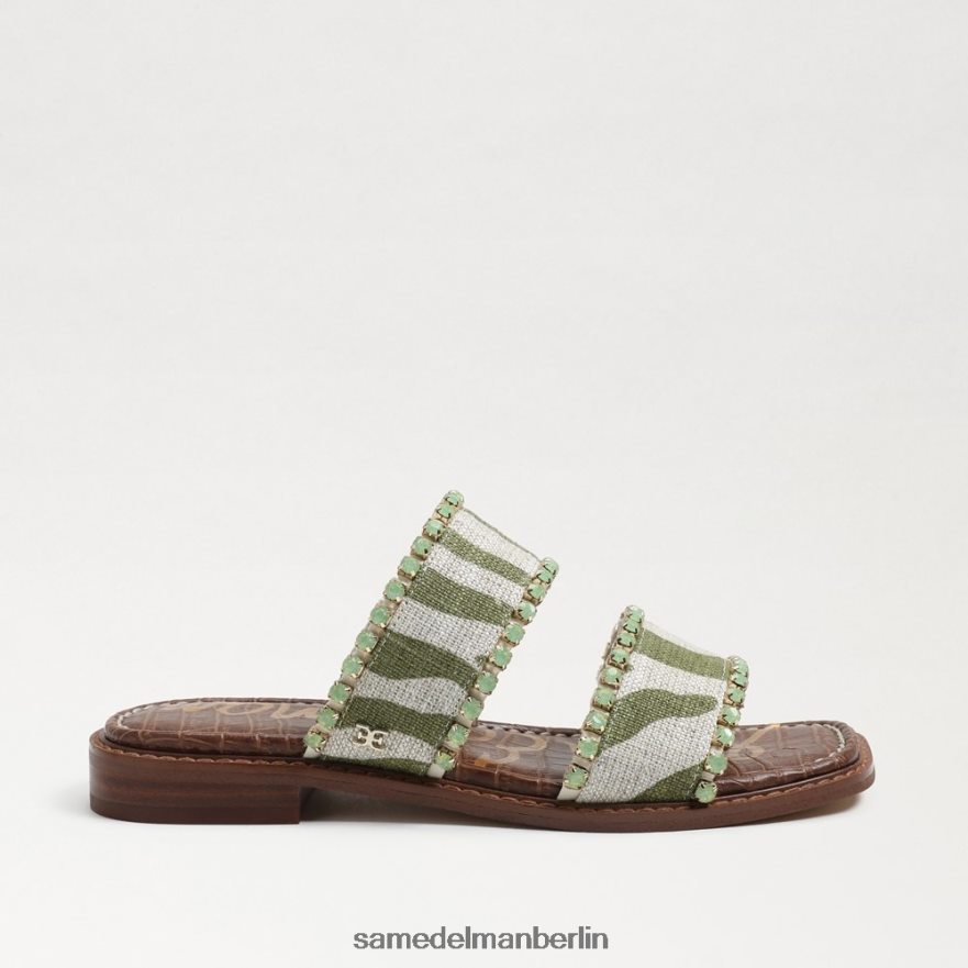 Sam Edelman Hopie Slide-Sandale Frauen Farn/natürliches Zebraleinen Schuhwerk 2P8JNV821 - Image 2