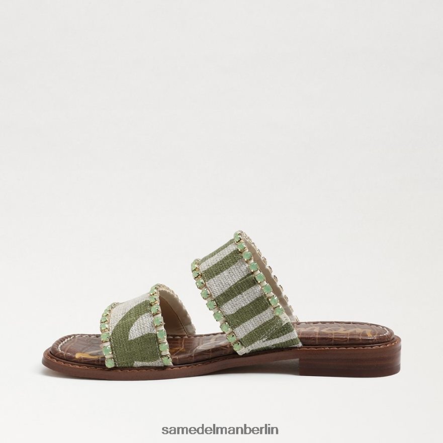 Sam Edelman Hopie Slide-Sandale Frauen Farn/natürliches Zebraleinen Schuhwerk 2P8JNV821 - Image 4