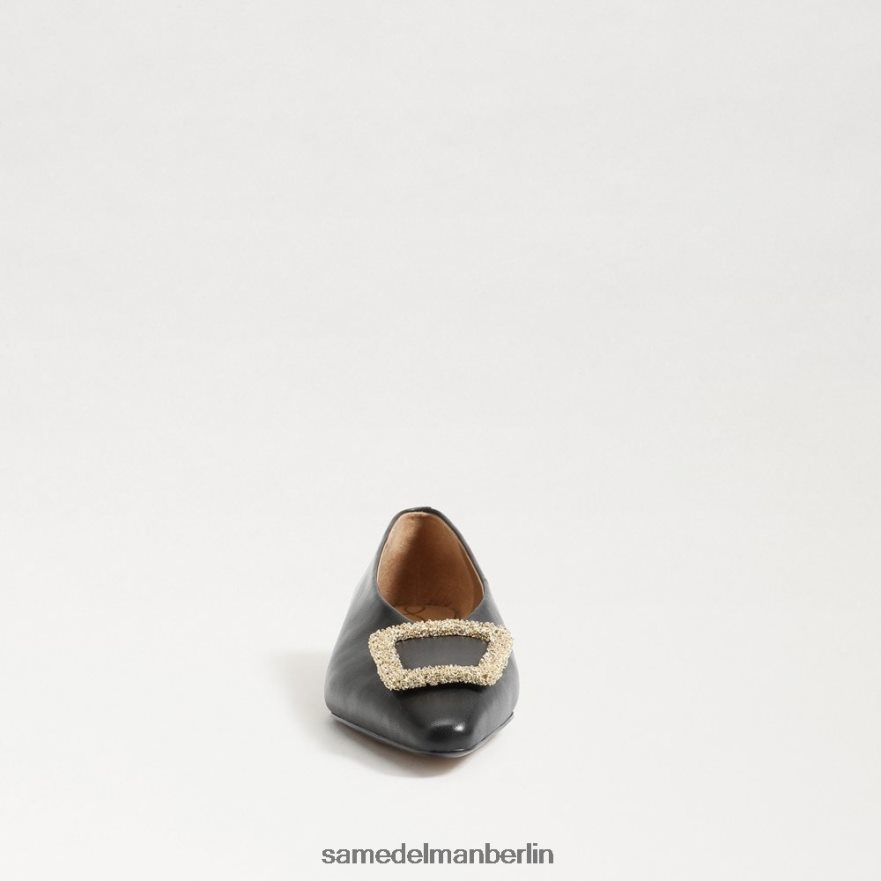 Sam Edelman Janina spitze Zehenpartie flach Frauen schwarzes Leder Schuhwerk 2P8JNV394 - Image 3
