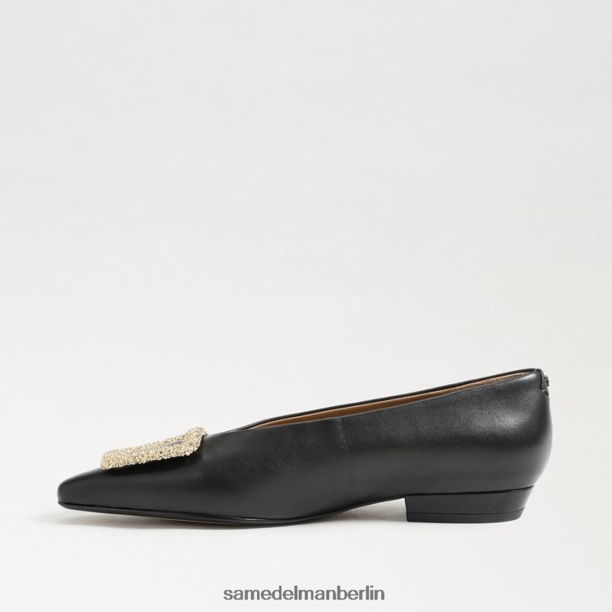 Sam Edelman Janina spitze Zehenpartie flach Frauen schwarzes Leder Schuhwerk 2P8JNV394 - Image 4