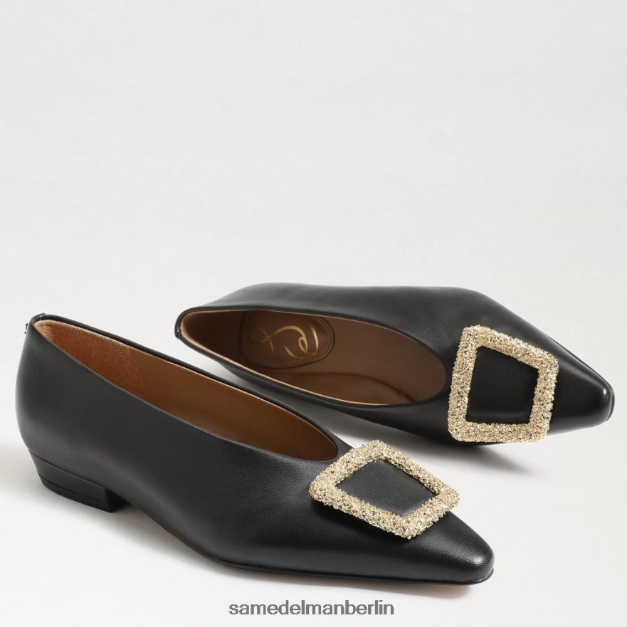 Sam Edelman Janina spitze Zehenpartie flach Frauen schwarzes Leder Schuhwerk 2P8JNV394 - Image 7