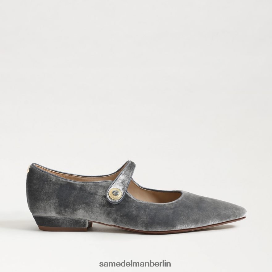 Sam Edelman Jene Mary Jane spitze Zehenpartie flach Frauen rauchblauer Samt Schuhwerk 2P8JNV541 - Image 2
