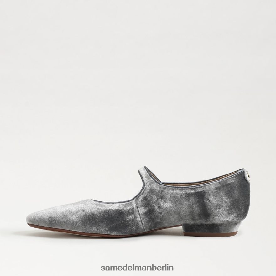 Sam Edelman Jene Mary Jane spitze Zehenpartie flach Frauen rauchblauer Samt Schuhwerk 2P8JNV541 - Image 4